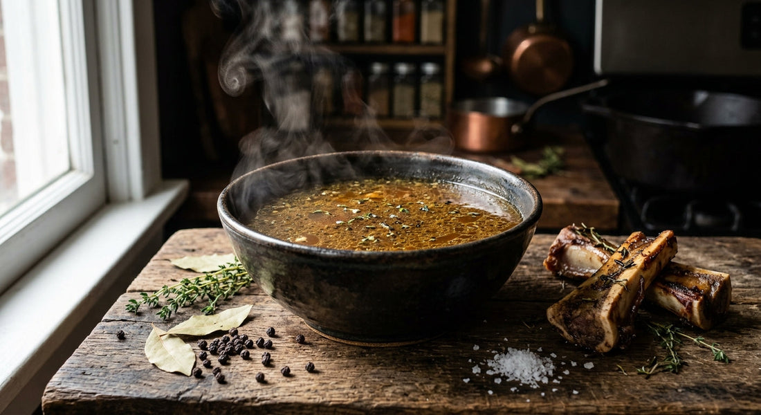 Natural flash-frozen beef bone broth by Cook Mania, Cairo Egypt