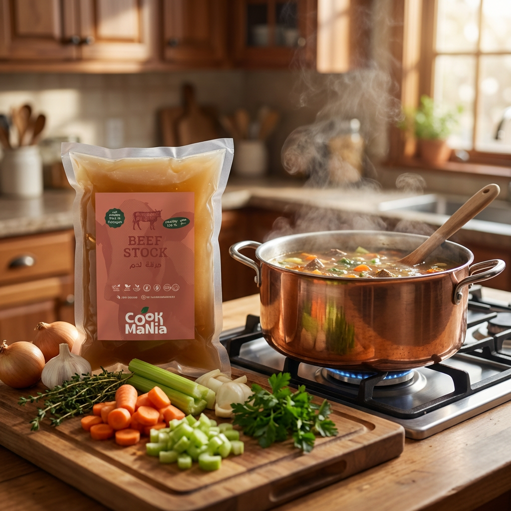 Concentrated beef bone broth gelatinous texture showing high collagen content for gut health and joint support.